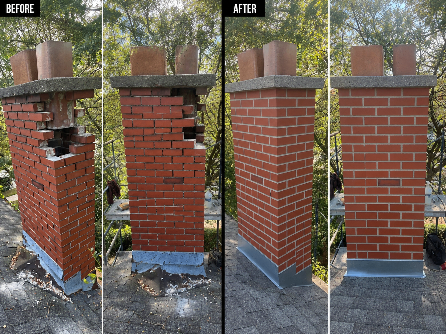 Partial chimney rebuild and full repoint